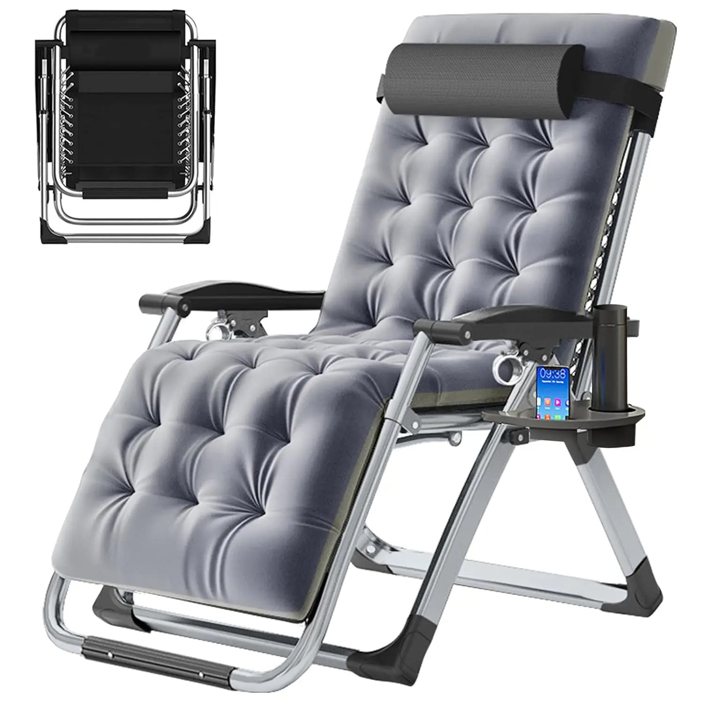 Zero Gravity Chair, Premium Outdoor Lawn Folding Adjustable Reclining Patio Chairs