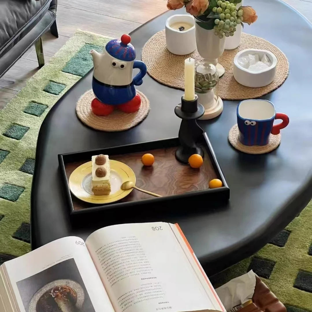 Retro Volcano Pattern Hotel Style Luxury Tea Tray for Home Use