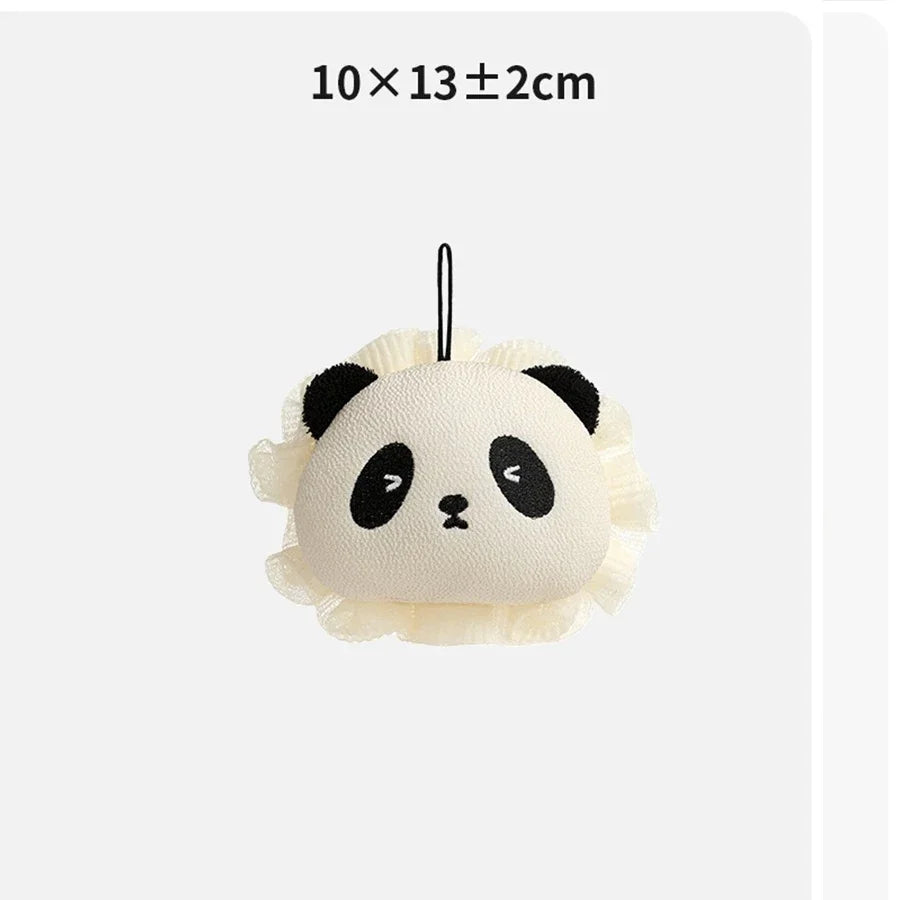 Cute Cartoon Bath Pouf, Shower Sponge Scrubber Loofah for Gentle Exfoliating & Rich Lather
