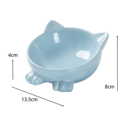 Cute Ceramic Cat Bowl Non-slip Flower Shape Food Water Pet Supplies Cat