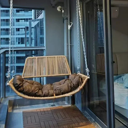 Rattan Hanging Basket Double Patio Swings Creative Hammock