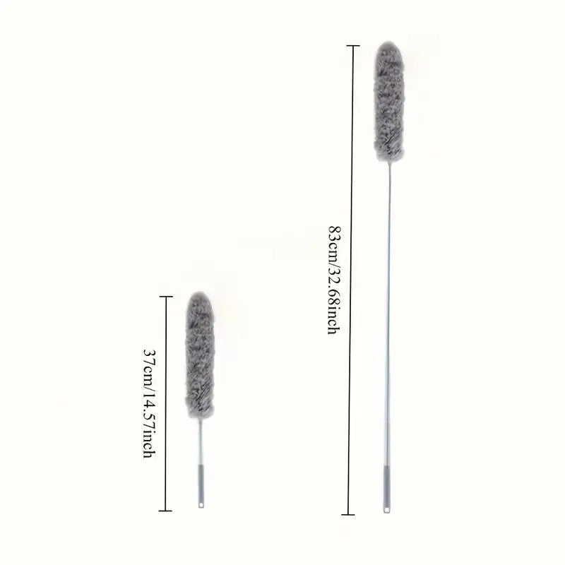47" Extendable Microfiber Duster Pole - Bendable Stainless Steel Brush Washable Microfiber