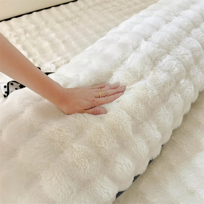 1pc solid-color plush pillow long pillowcase, soft and comfortable fabric