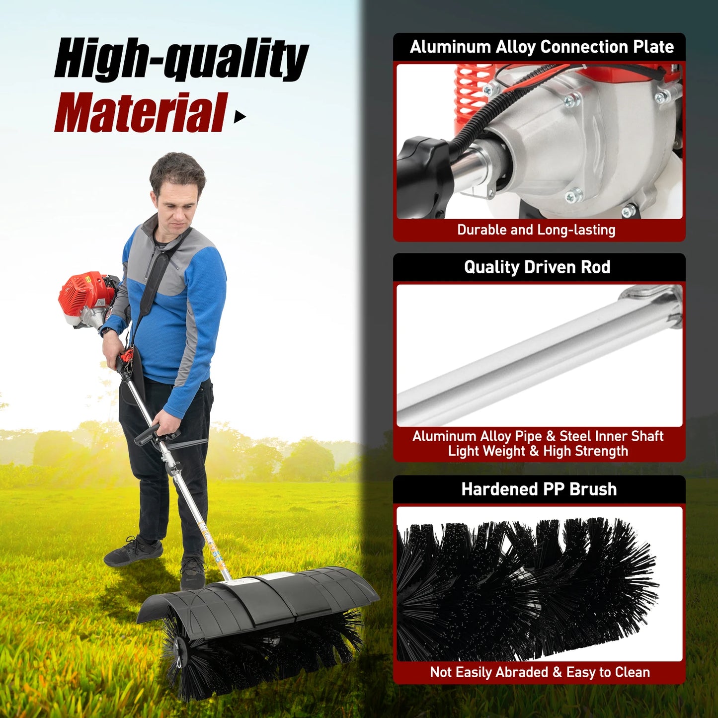 Gas Power Walk Behind Sweeper, Hand-hold Snow Sweeper