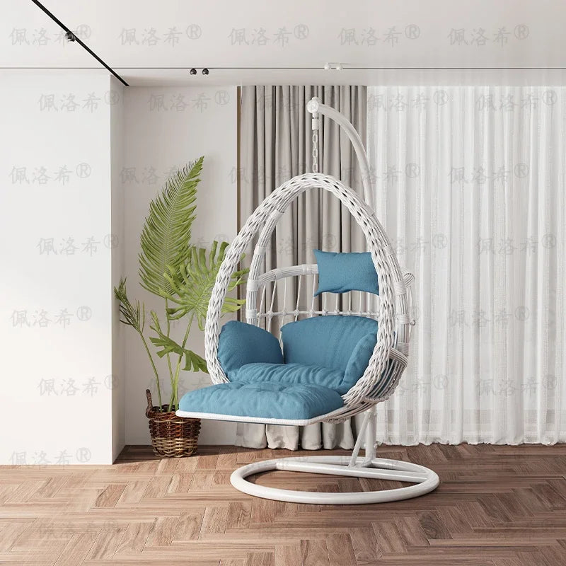 Hanging basket rattan courtyard double swing lazy chair