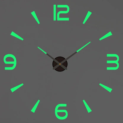 Large 3D Wall Clock Luminous Classic Wall DIY Digital Wall Stickers