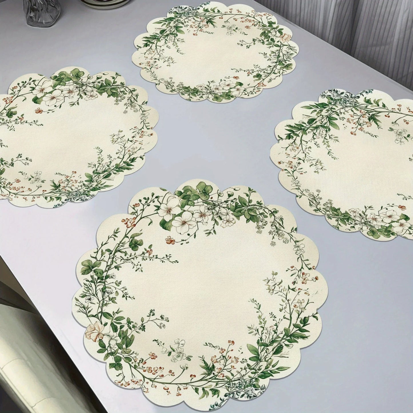 4-Piece Placemat Set Waterproof & Oil-Resistant, Non-Slip & Heat-Resistant Kitchen table mat.