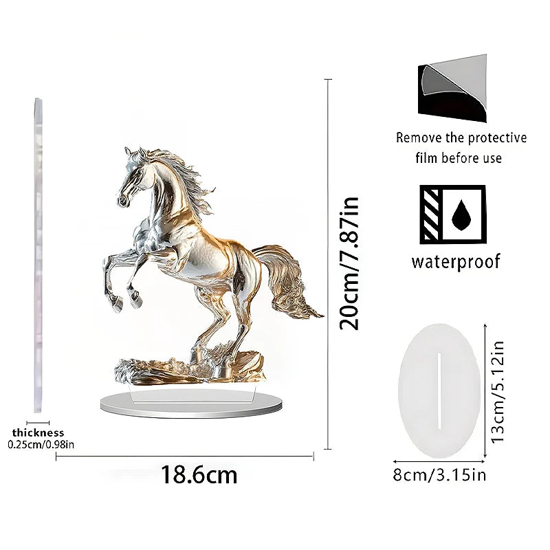 New Cross-border White Horse Acrylic Ornament