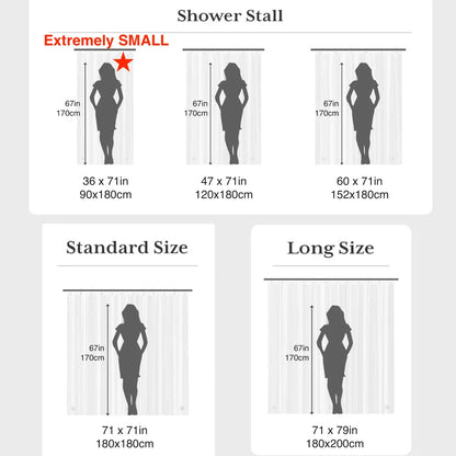 3D Water Cube Shower Curtain, Clear with Bottom Magnets, Heavy Duty Bathroom Curtain for Bathtubs