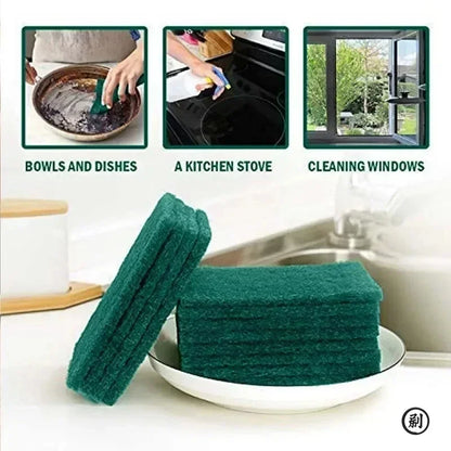 Grit-Free Scrub Pads Scratch-Free for Non-Stick Pans, Multipurpose Reusable Kitchen Sponges for Dishes