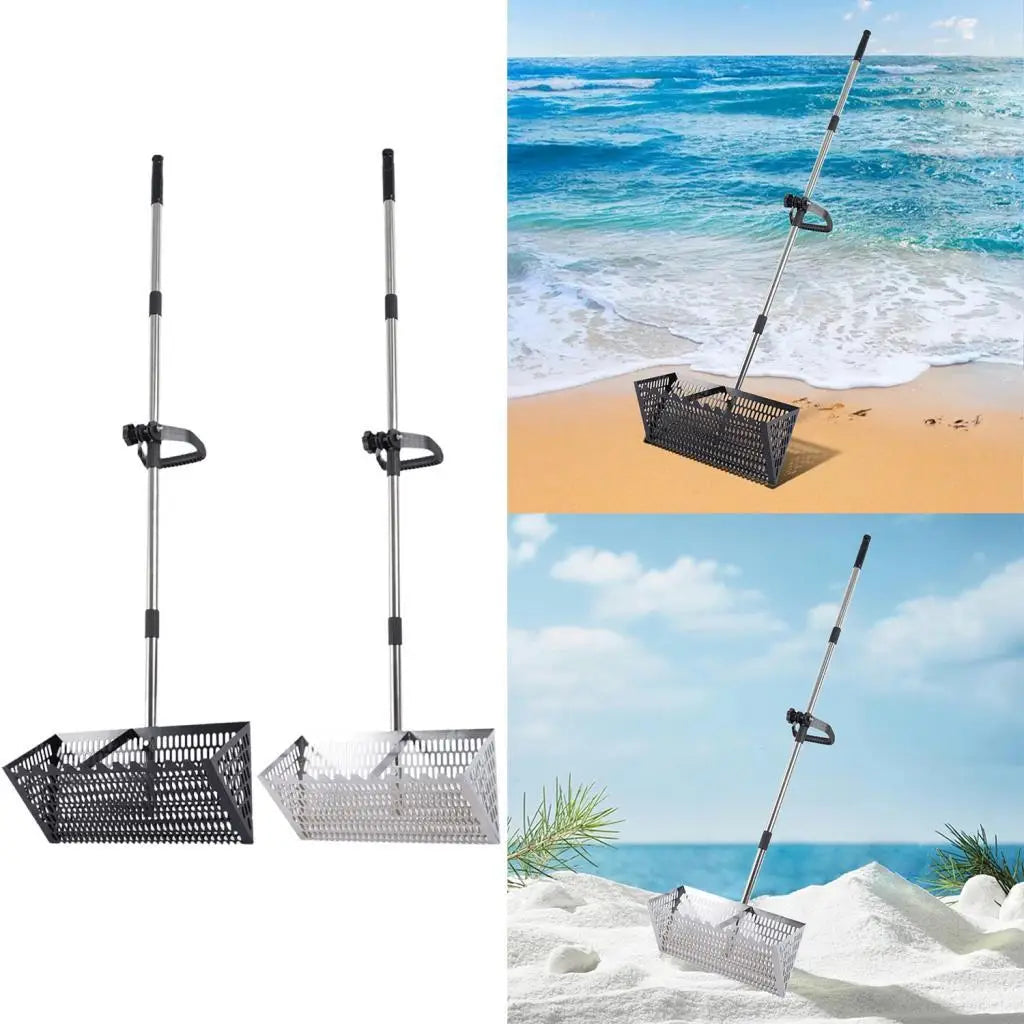 Sand Sift Rake Handheld Beach Mesh Shovel Ergonomic Sharp Tooth Sifter for Gardening Soil