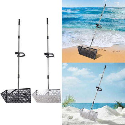 Sand Sift Rake Handheld Beach Mesh Shovel Ergonomic Sharp Tooth Sifter for Gardening Soil