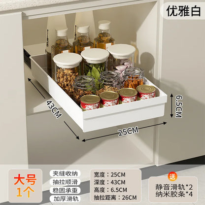 Heavy-Duty No-Drill Magic Tray Slide-Out Organizer for Cabinets