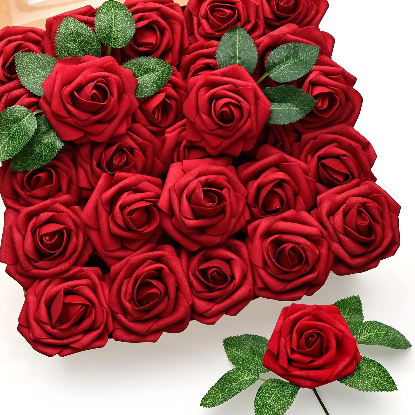 10~100pcs Rose Artificial Flowers Foam Fake Roses Wedding Bouquets Centerpieces