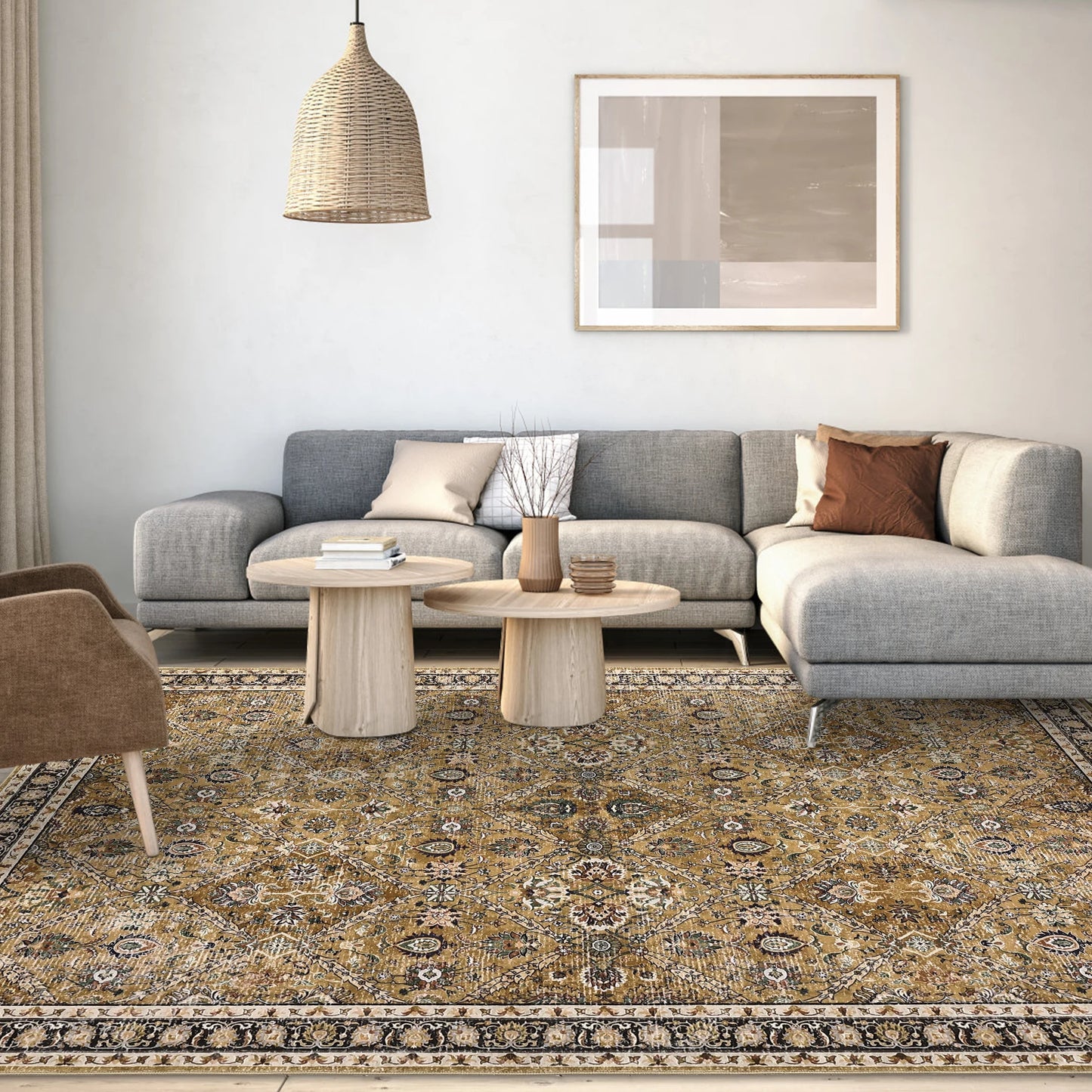 Machine Washable, Non-Slip,Stain & Water Resistant, Low-Pile Rug.
