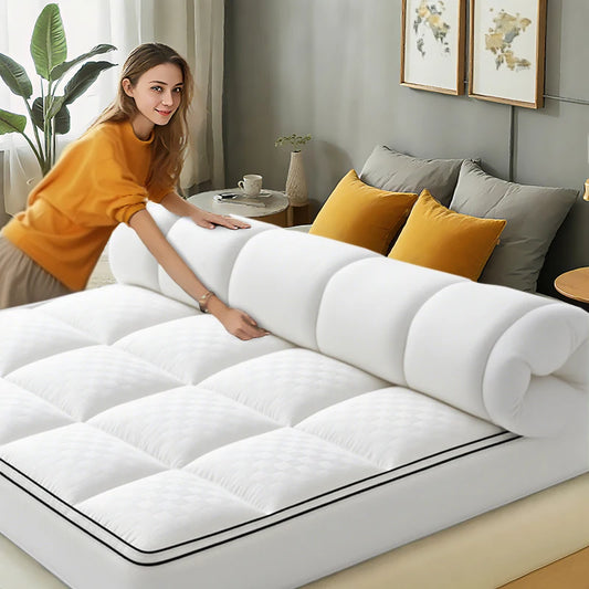 Thick Mattress Topper 1000Gsm Cooling Noiseless Breathable Fitted 8-21 Deep Pocket Machine Washable