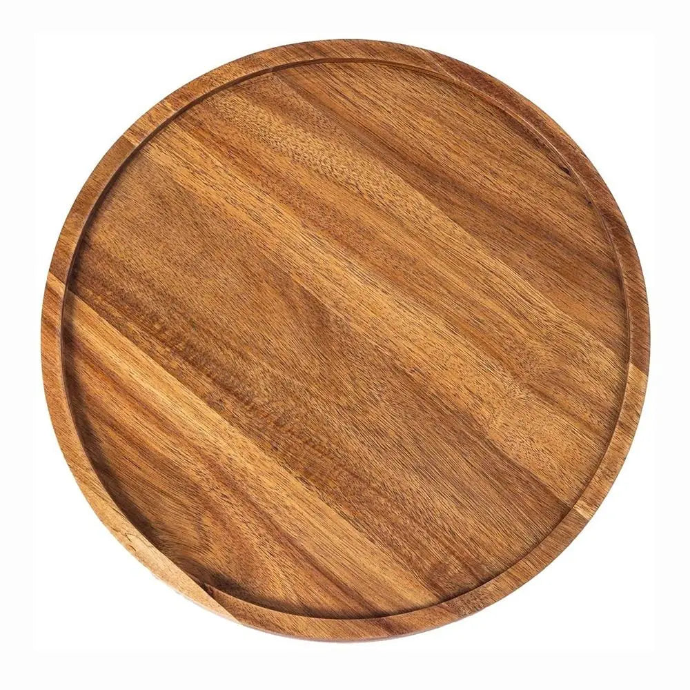 Decorative Round Dinner Plate Wooden Large Wood Dessert Pallet
