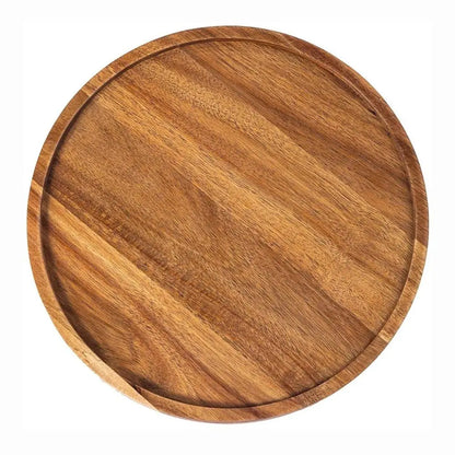 Decorative Round Dinner Plate Wooden Large Wood Dessert Pallet