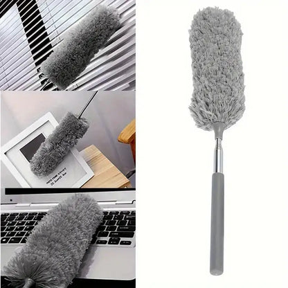 47" Extendable Microfiber Duster Pole - Bendable Stainless Steel Brush Washable Microfiber