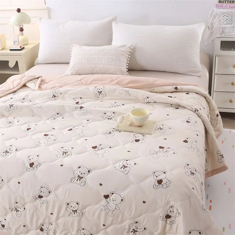Washed Cotton Summer Quilt - Skin-Friendly Brushed Summer Cool Quilt