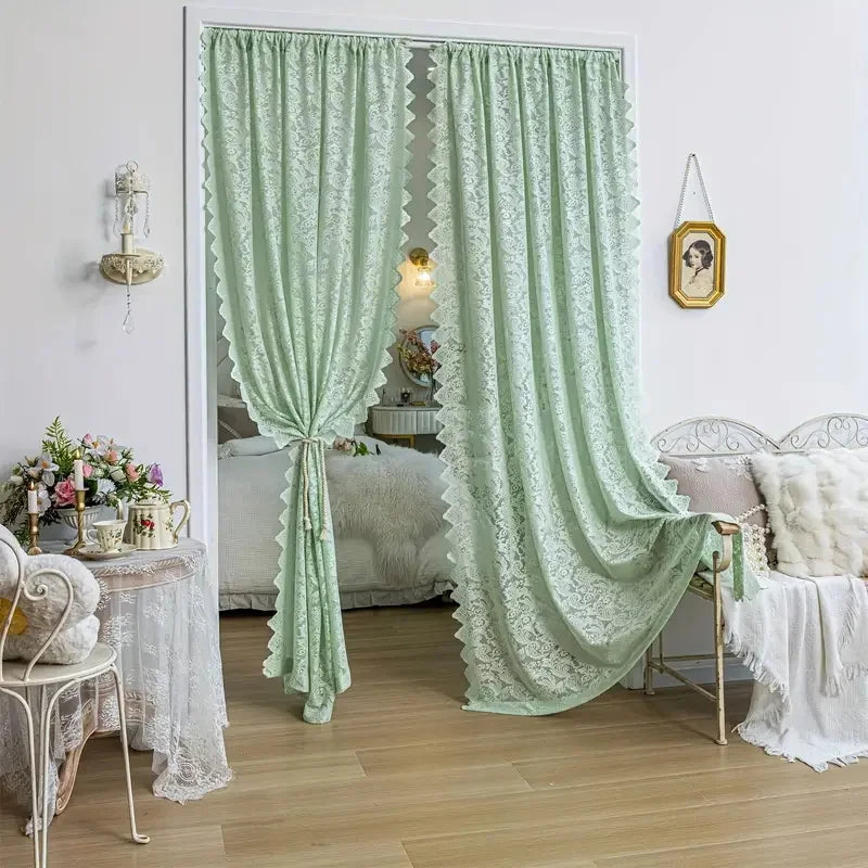 1pc elegant phoenix tail lace chiffon curtain.