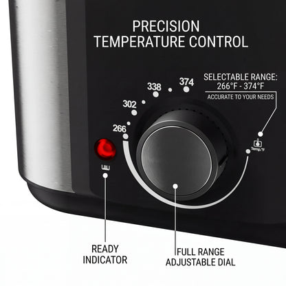Electric Deep Fryer with Temp Control, Removable Lid with Odor Filter and Viewing Window