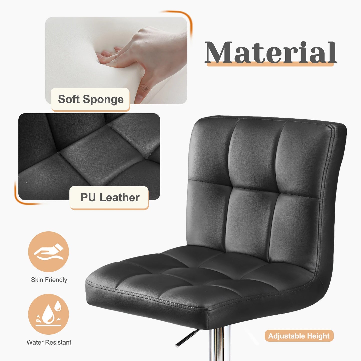 Leather Bar Stools Set