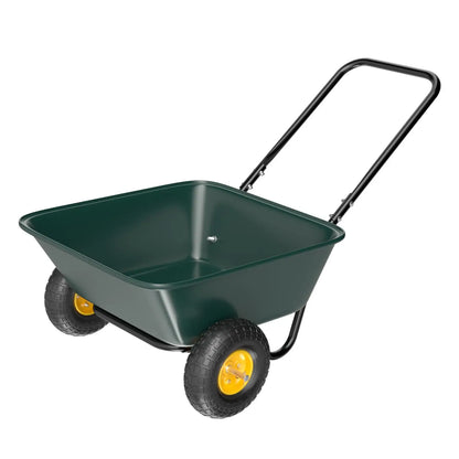 Wheelbarrow, Plastic and Steel Wheel Barrel, Garden Cart for Lawn