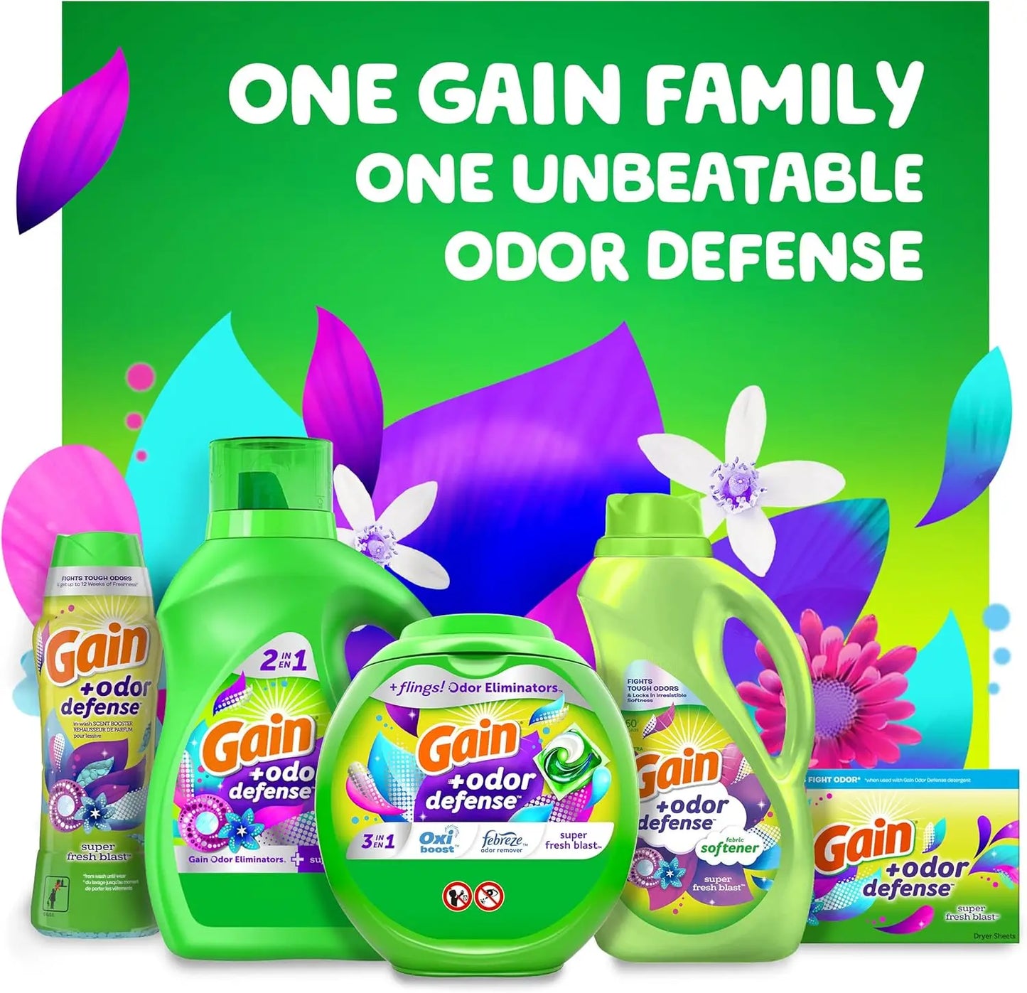 Super Fresh Blast Scent Liquid, 140 FL OZ for 190 Loads, 2-in-1 Freshness and Odor Protection