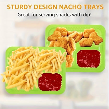 Nacho Trays Perfect for Cheese Dip, Movie Nights & Carnival Parties, Snack Containers