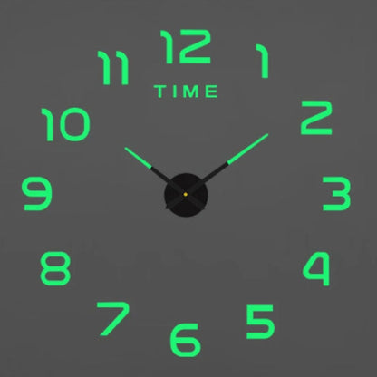 Large 3D Wall Clock Luminous Classic Wall DIY Digital Wall Stickers