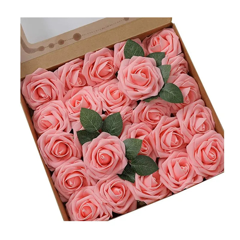 10~100pcs Rose Artificial Flowers Foam Fake Roses Wedding Bouquets Centerpieces