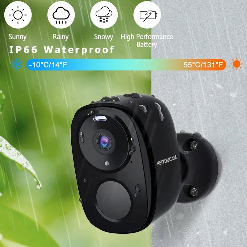 Security Cameras Wireless Outdoor, 2K Battery Powered WiFi AI Motion Siren Spotlight, Color Night Vision Waterproof