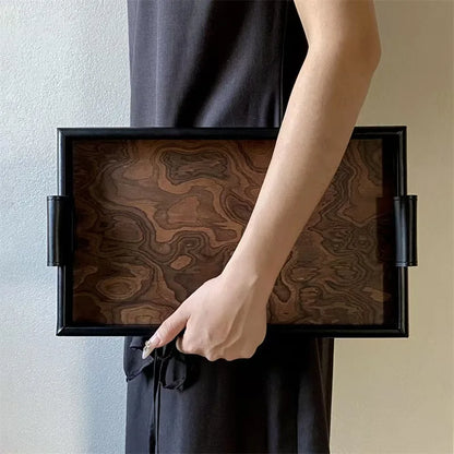 Retro Volcano Pattern Hotel Style Luxury Tea Tray for Home Use