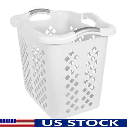 Plastic Laundry Basket with 4 Handles Breathable Ventilation Durable Versatile Laundry