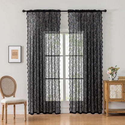 1pc elegant phoenix tail lace chiffon curtain.