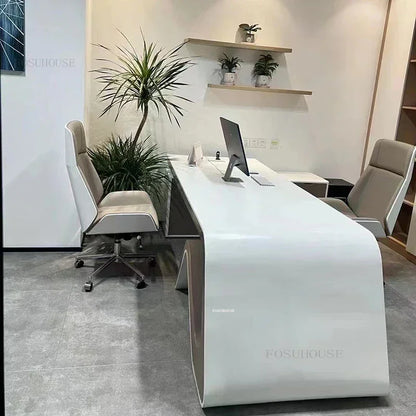 Designer Painted White Office Desks Computer Table Modern Fashion Boss Desks