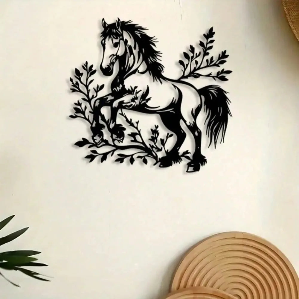 Galloping Horse Metal Wall Art Sculpture Rustic Farmhouse Decor Indoor Outdoor