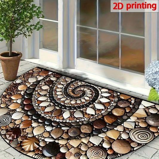 Welcome mat shell pattern non-slip and easy to maintain, perfect for indoor