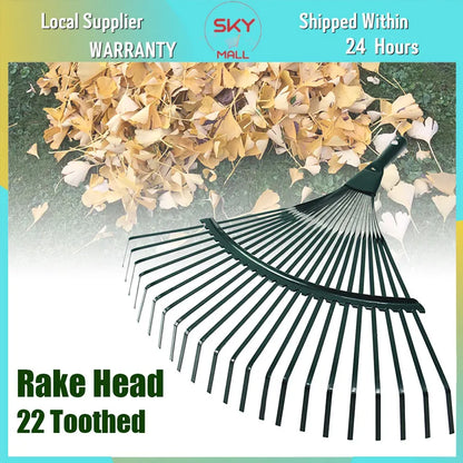 1Pc Garden Leaf Rake Grass Farming Rake Durable Iron Potting 22-tooth Garden Rake for Gardeners and Landscapers