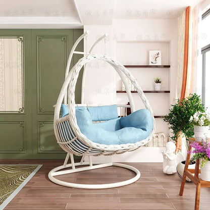Hanging basket rattan courtyard double swing lazy chair