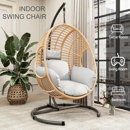 Oversized Leisure Hanging Hammock Egg Chair with Stand indoor or outdoor
