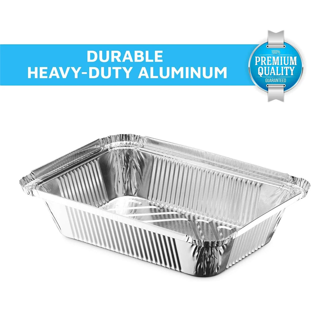 Aluminum Pans with Clear Plastic Lids Square Baking Cake Pans with Lids Disposable Food Containers Great for Cooking