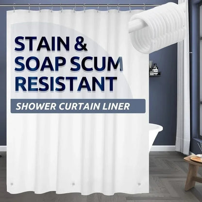 1pc Lightweight Shower Curtain Liner with Bottom Magnets, Waterproof Plastic