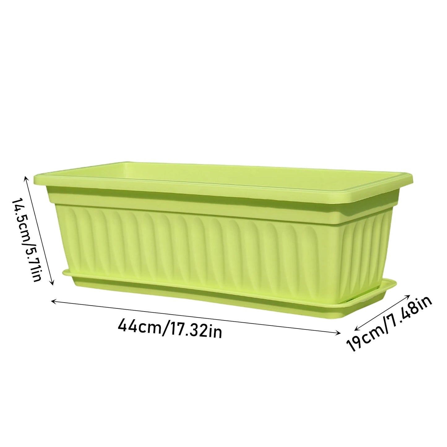 Rectangular Plastic Planter Multi-Color Gardening Container for Vegetables Herbs and Flowers
