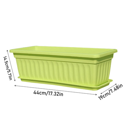 Rectangular Plastic Planter Multi-Color Gardening Container for Vegetables Herbs and Flowers