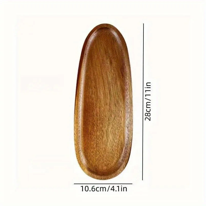 Japanese solid wood fruit plate multi-size high-value snack plate