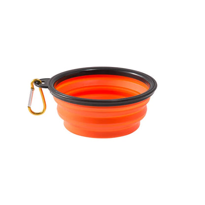 Collapsible Pet Silicone Dog Food Water Bowl Portable Folding Dishes with Carabiner