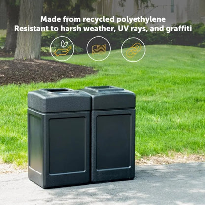 Open-Top Indoor/Outdoor Square 42 Gallon Large Waste Trash Container Bin