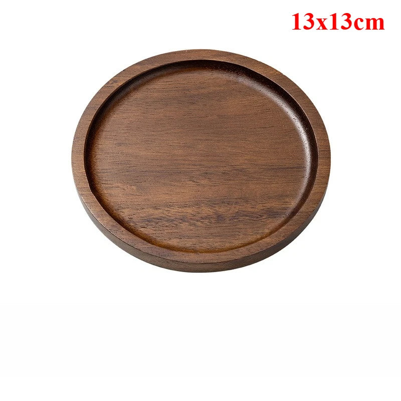 Creative Wooden Serving Tray - Multi-Functional Coffee Coaster & Plate,